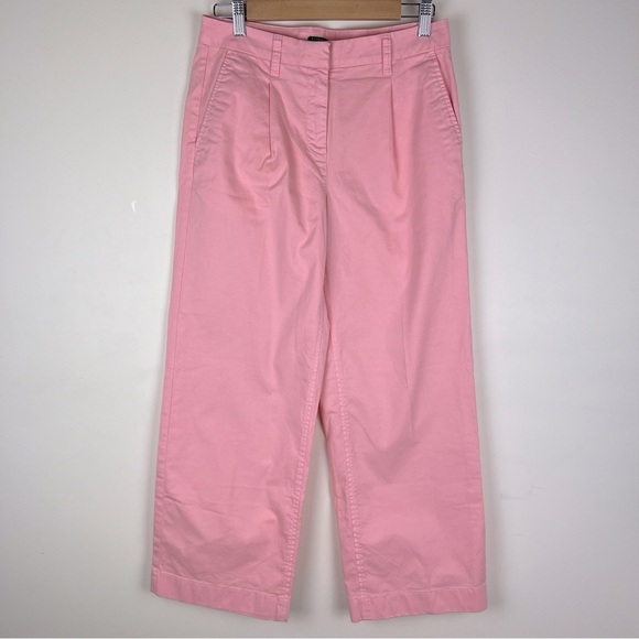 J. Crew | Preppy Wide Leg Ankle Trousers Mom Pants Pink | 4P - Picture 1 of 9